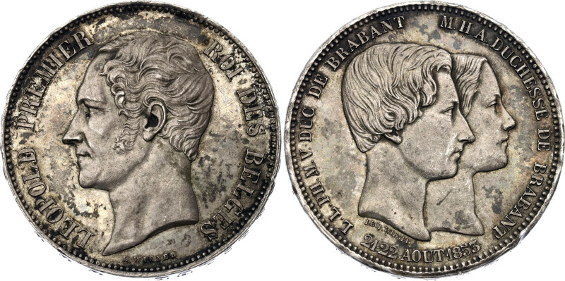 Belgium 5 Francs 1853
X# M2.1, N# 30255; Silver; Leopold I; Marriage of The Duk...