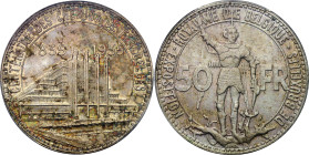 Belgium 50 Francs 1935 PCGS MS61
KM# 106.2, LA# BFM-181, N# 7421; Silver; Brussels Exposition and Railway Centennia; Leopold III; UNC