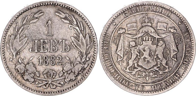 Bulgaria 1 Lev 1882
KM# 4, N# 17028; Silver; Aleksandr I; Saint Petersburg Mint...