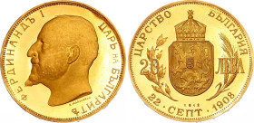 Bulgaria 20 Leva 1912 Restrike NGC PF 68 ULTRA CAMEO
KM# 33, N# 60440; Gold (.900), 6.45 g., Proof; Declaration of Independence; Ferdinand I; Nationa...
