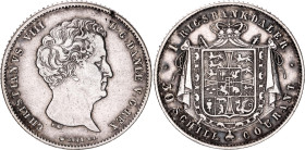 Denmark 1 Rigsbankdaler / 30 Schilling Courant 1842 VS
KM# 735.1, N# 83073; Silver; Christian VIII; XF