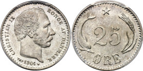 Denmark 25 Ore 1904 VBP PCGS MS65
KM# 796, N# 9392; Silver ; Christian IX (1863-1906); UNC