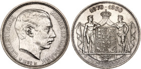 Denmark 2 Kroner 1930 N
KM# 829, N# 14544; Silver; King Christian X's 60th birthday; UNC
