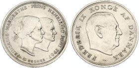Denmark 10 Kroner 1967 CS
KM# 856, N# 14548; Silver; Frederik IX; Wedding of princess Margrethe; UNC