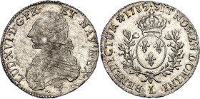 France 1 Ecu 1785 L
KM# 564.9, N# 5768; Silver 29.07g.; Louis XVI; Bayonne Mint; AUNC with mint luster