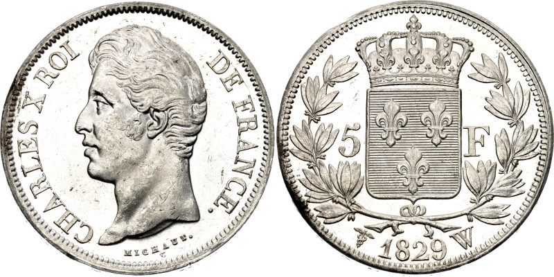 France 5 Francs 1829 W Restrike
KM# 728.13, N# 2111; Silver; Charles X; Lille M...