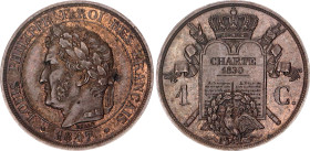 France 1 Centime 1847 Pattern
VG# 3005, Maz# 1103, Gad# 81, N# 169843; Bronze; Louis-Philippe; UNC with mint luster