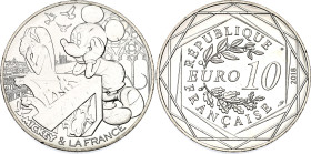 France 10 Euro 2018
KM# 2473, N# 149893; Billon; Mickey - Notre-Dame de Paris; UNC with mint luster