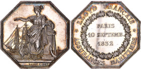 France Silver Medal "Lloyd Marine Insurance French" 1833
Gailhouste# 429, N# 135287; Silver 21.19g.; Assurances maritime Lloyd Français; AUNC with mi...