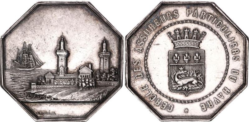 France Silver Medal "Circle Of Private Insurers Of Le Havre" 1855 - 1879 (ND)
G...