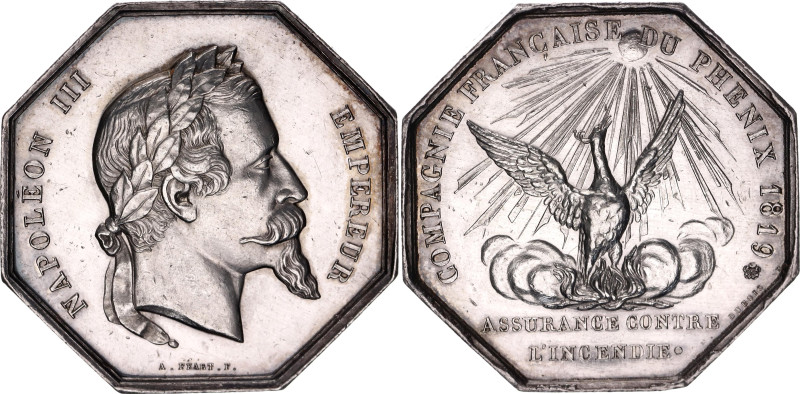 France Silver Medal "Fire Insurance" 1860 - 1880 (ND)
Gailhouste# 532; Silver 2...