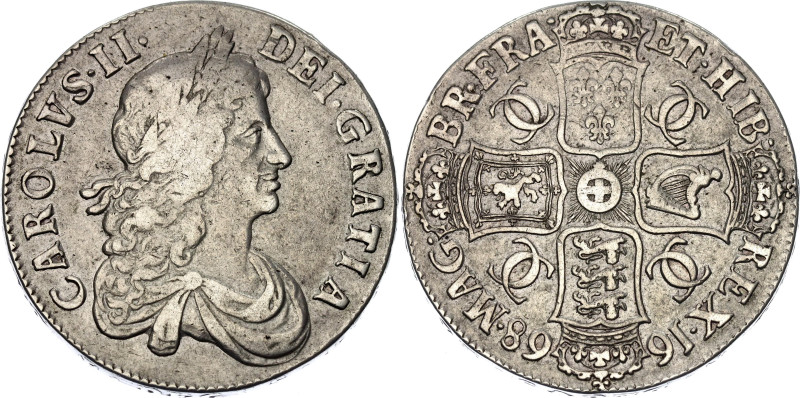 Great Britain 1 Shilling 1668
KM# 427.1, N# 53802; Silver 29.90g.; Charles II; ...