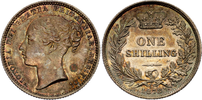 Great Britain 1 Shilling 1872
KM# 734.2, N# 7248; With die number; Silver; Vict...