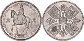 Great Britain 5 Shillings 1953
KM# 894, N# 5749; Copper-nickel; Elizabeth II; Coronation of Queen Elizabeth II; UNC