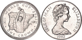Isle of Man 1 Crown 1982 PM
KM# 91, N# 40785; Copper-nickel; Elizabeth II; World Cup, Spain; Mintage 50000 pcs.; UNC