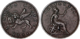 Greece Ionian Islands 1 Lepton 1834
KM# 34, N# 16151; With point after date; Copper; William IV; XF+