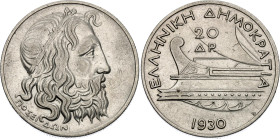 Greece 20 Drachmai 1930
KM# 73, N# 14565; Silver; XF+