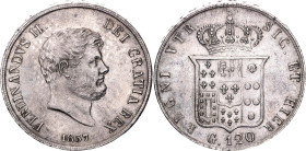 Italian States Naples 120 Grana 1857
KM# 370; Silver 27.50 g.; Ferdinando II; AUNC-