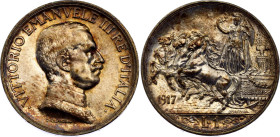 Italy 1 Lira 1917 R
KM# 57, N# 12012; Silver; Vittorio Emanuele III; Rome Mint; AUNC with nice toning