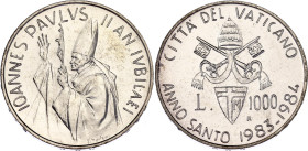 Vatican 1000 Lire 1984 R
KM# 169, N# 13010; Silver 14.60 g.; John Paul II (1978-2005); Holy Year; UNC