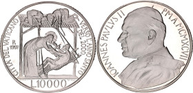 Vatican 10000 Lire 1997 R
KM# 318; Silver 22.00 g.; Cure of the Paralytic; Proof