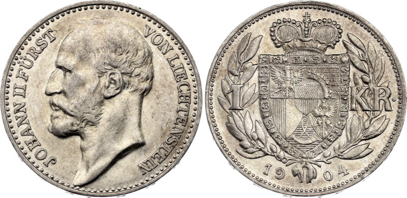 Liechtenstein 1 Krone 1904
Y# 2, N# 11778; Silver; Johann II; Mintage: 75000 pc...