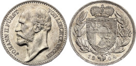 Liechtenstein 1 Krone 1904
Y# 2, N# 11778; Silver; Johann II; Mintage: 75000 pcs.; AUNC