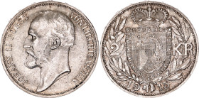 Liechtenstein 2 Kronen 1915
Y# 3, N# 11779; Silver; Johann II; UNC with mint luster and golden patina