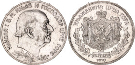 Montenegro 2 Perpera 1910 SS
KM# 7, N# 11813; Silver; Nikola I; XF+