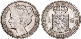 Netherlands 1/2 Gulden 1908
KM# 121.2, N# 16123; Silver; Wilhelmina; XF-AUNC