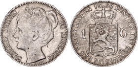 Netherlands 1 Gulden 1908
KM# 122.2, N# 16128; Silver; Wilhelmina; XF+