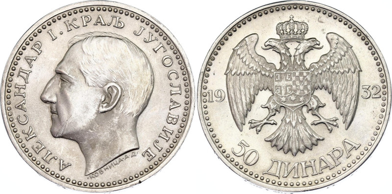 Yugoslavia 50 Dinara 1932 NGC UNC
KM# 16, N# 16520; Silver; Aleksander I; UNC D...