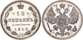 Russia 15 Kopeks 1915 ВС
Bit# 142, N# 90455; Silver 2.77 g.; UNC with full mint luster