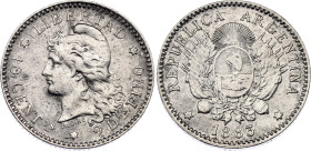 Argentina 10 Centavos 1883
KM# 26, N# 4569; Silver; XF