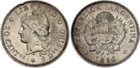 Argentina 20 Centavos 1882
KM# 27, N# 8160; Silver; XF