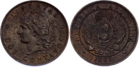 Argentina 2 Centavos 1885
KM# 33, N# 2220; Bronze; UNC
