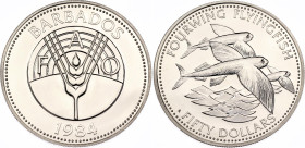 Barbados 50 Dollars 1984
KM# 42, N# 39142; Silver, Proof; FAO; Mintage 3600 pcs.; With few hairlines