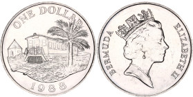 Bermuda 1 Dollar 1988
KM# 55, N# 44819; Copper-nickel; Elizabeth II; Railroad; Mintage 6000 pcs.; UNC