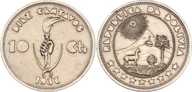 Bolivia 10 Centavos 1937
KM# 180, N# 4904; Copper-nickel; Vienna Mint; UNC with minor hairlines