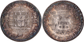 Brazil 960 Reis 1820 B Overstrike
KM# 326.2, N# 28705; Silver; John VI the Clement; Bahia Mint; UNC with a wonderful patina