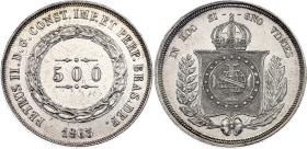 Brazil 500 Reis 1863
KM# 464, N# 3673; Silver; Pedro II; XF+