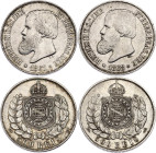Brazil 2 x 500 Reis 1867 - 1868
KM# 472, N# 3679; Silver; Pedro II; XF
