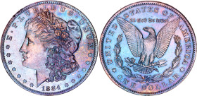 United States 1 Dollar 1884 O
KM# 110, N# 1492; Silver; "Morgan Dollar"; UNC with minor hairlines & edge nick; With artificial patina