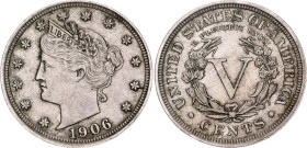 United States 5 Cents 1906
KM# 112, N# 3683; Copper-Nickel; "Liberty Nickel"; Philadelphia Mint; AUNC
