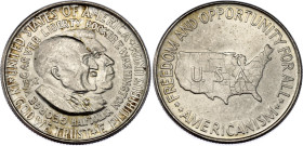 United States 1/2 Dollar 1952
KM# 200, N# 11591; Silver; Honors Educator and Founder of Tuskegee Institute: Booker T. Washington & George Washington ...