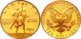 United States 10 Dollars 1984 S PCGS PR69 DCAM
KM# 211, N# 41446; Gold (.900) 16.72 g., Proof; XXIII Olympics, Los Angeles 1984; San Francisco Mint; ...
