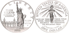 United States 1 Dollar 1986 S
KM# 214, N# 16326; Silver., Proof; Statue of Liberty on Ellis island; San Francisco Mint
