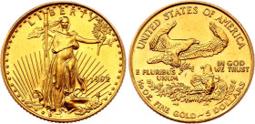 United States 5 Dollars 1992
KM# 216, N# 10493; Gold (0.917) 3.39 g., 16.5 mm., BUNC; "American Gold Eagle"