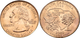 United States 1/4 Dollar 2000 D ICG MS67
KM# 307, N# 611; United States Mint's 50 State Quarters Program - South Carolina; Denver Mint; UNC