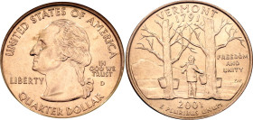United States 1/4 Dollar 2001 D ICG MS67
KM# 321, N# 617; United States Mint's 50 State Quarters Program - Vermont; Denver Mint; UNC